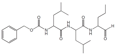 structure of Z-Leu-Leu-Nva-H (aldehyde)