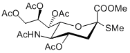 構造図Methyl (Methyl 5-Acetamido-4,7,8,9-Tetra-O-Acetyl-3,5-Dideoxy-2-Thio-D-Glycero-D-Galacto-2-Nonulopyranosid)onate