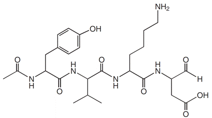 structure of Ac-Tyr-Val-Lys-Asp-H (aldehyde)