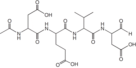 structure of Ac-Asp-Glu-Val-Asp-H (aldehyde)