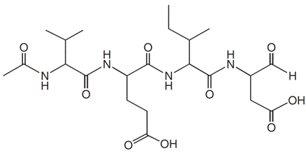 structure of Ac-Val-Glu-Ile-Asp-H (aldehyde)