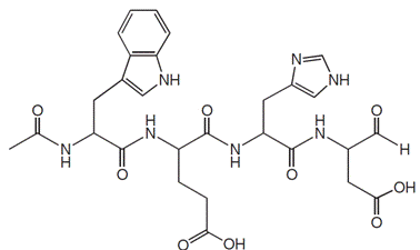 structure of Ac-Trp-Glu-His-Asp-H (aldehyde)