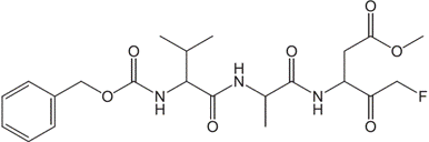 structure of Z-Val-Ala-Asp(OMe)-CH2F [Z-VAD-FMK]