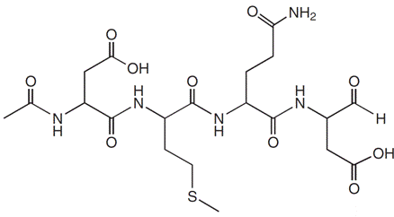 structure of Ac-Asp-Met-Gln-Asp-H (aldehyde)
