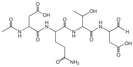 structure of Ac-Asp-Gln-Thr-Asp-H (aldehyde)