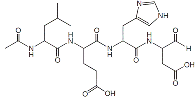 structure of Ac-Leu-Glu-His-Asp-H (aldehyde)