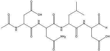 structure of Ac-Asp-Asn-Leu-Asp-H (aldehyde)