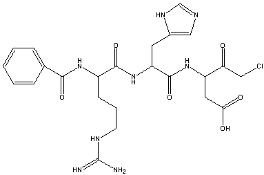 structure of Bz-Arg-His-D-Asp-CH2Cl [Bz-RHd-CMK]
